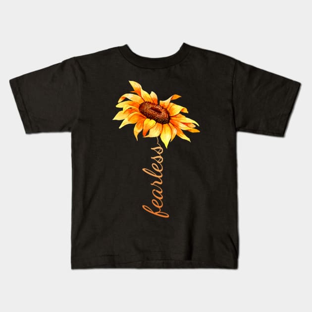 Sunflower Fearless Kids T-Shirt by WilliamHoraceBatezell